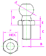 Ball Stud Steel Size