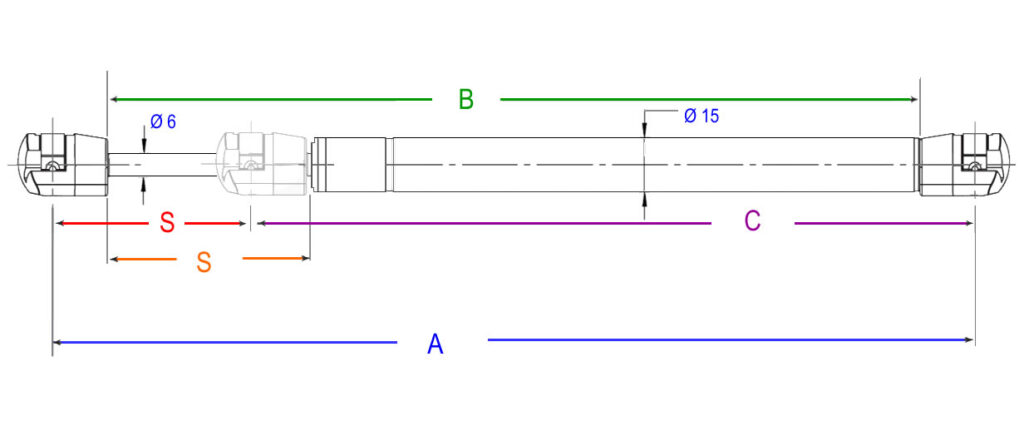 6x15 steel gas spring list