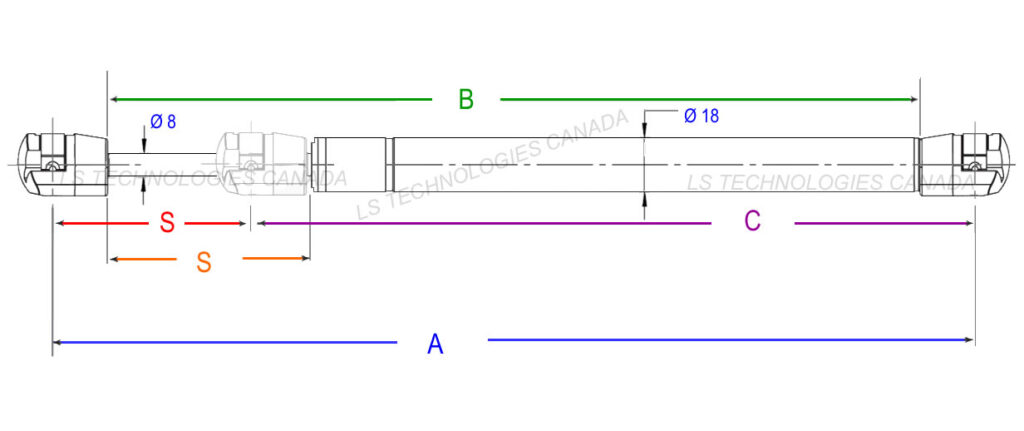 8x18 steel gas spring list